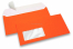 Neon Couverts - Orange, mit Fenster 45 x 90 mm, Fensterposition 20 mm von der Linkerseite und 15 mm von unten | Couvertsbestellen.ch