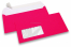 Neon Couverts - Pink, mit Fenster 45 x 90 mm, Fensterposition 20 mm von der Linkerseite und 15 mm von unten | Couvertsbestellen.ch