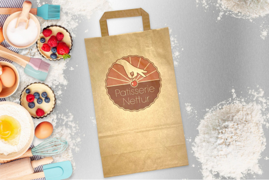 Tragetaschen aus Papier mit Flachhenkel | Couvertsbestellen.ch