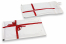 Luftpolstertaschen als Geschenkverpackung - Weiß mit roter Schleife | Couvertsbestellen.ch