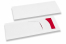Bestecktasche Weiß mit Besteckschnitt + Rot Papierserviette | Couvertsbestellen.ch