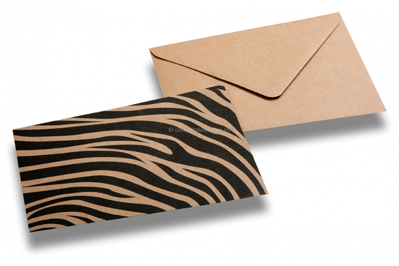 Dekorative Kraftpapier-Couverts - Zebra