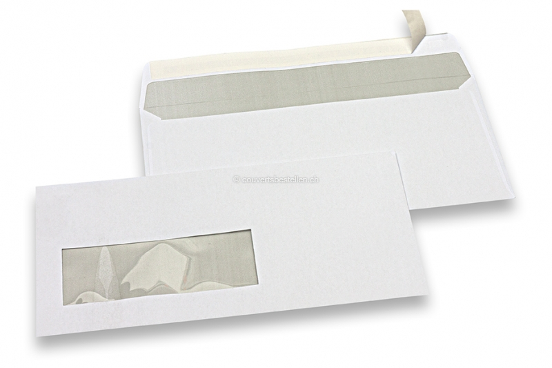 Laserdrucker Couverts, 110 x 220 mm (DL), Fenster links 40 x 110 mm, Fensterposition 15 mm von links und 20 mm von unten
