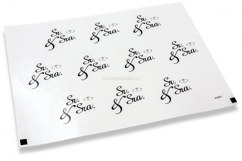 Hochzeit-Verschlusssiegel - Sr. & Sra. schwarz