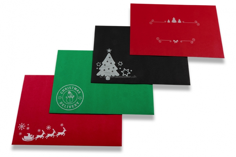Farbige Weihnachts-Couverts