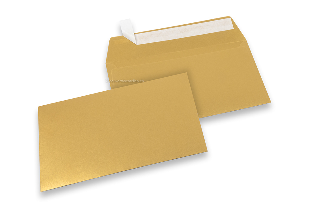 Farbige Couverts Papier - Gold metallic, 114 x 162 mm