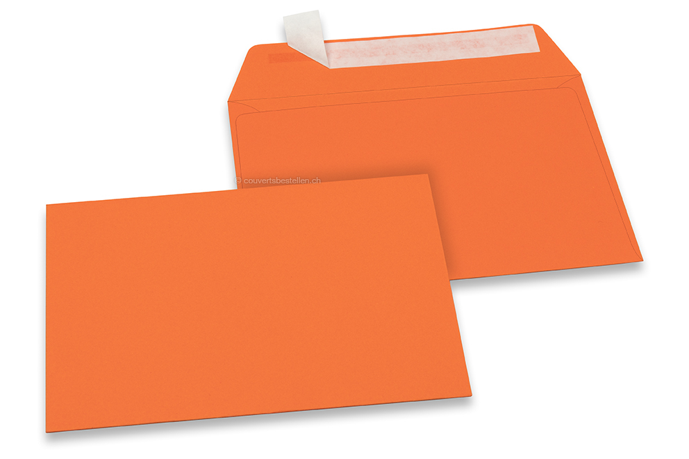 Farbige Couverts Papier - Orange, 114 x 162 mm