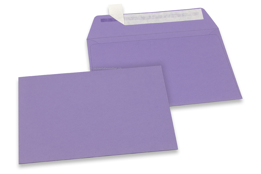 Farbige Couverts Papier - Violett, 114 x 162 mm