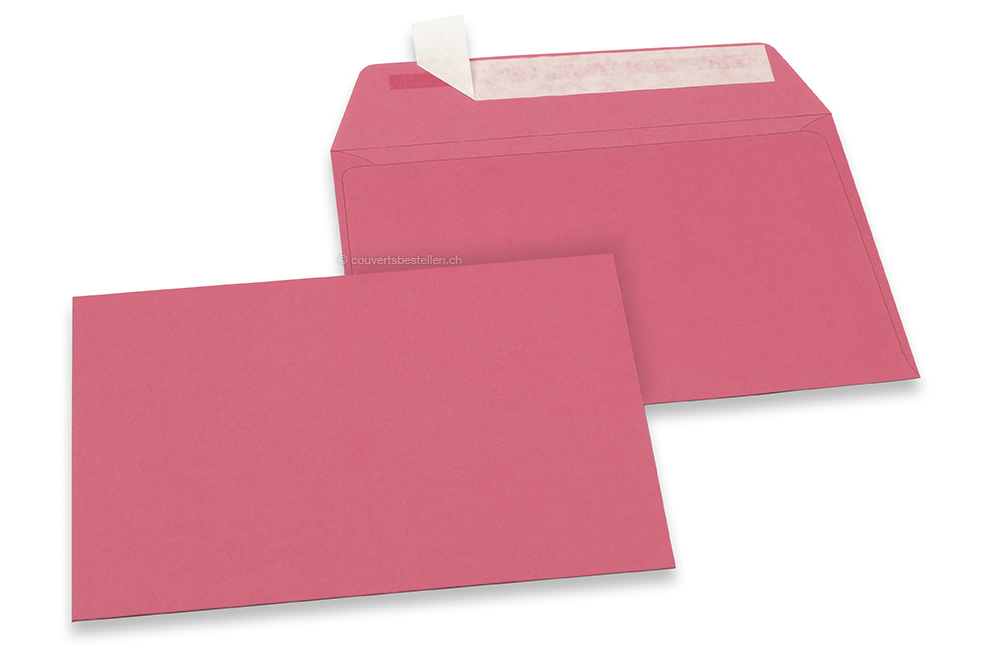 Farbige Couverts Papier - Rosa, 114 x 162 mm