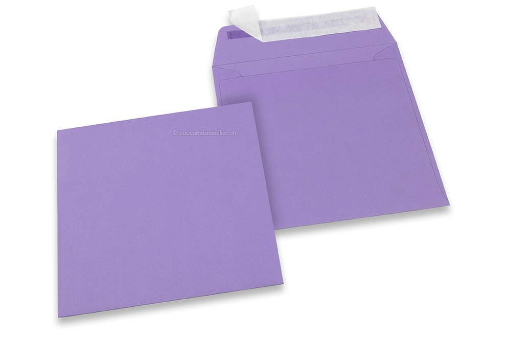 Farbige Couverts Papier - Violett, 160 x 160 mm