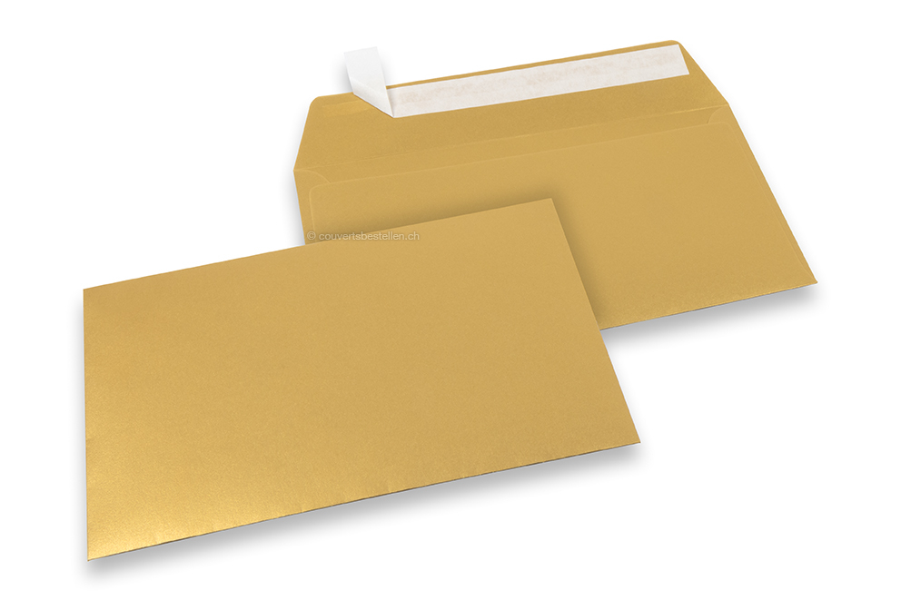 Farbige Couverts Papier - Gold metallic, 162 x 229 mm 