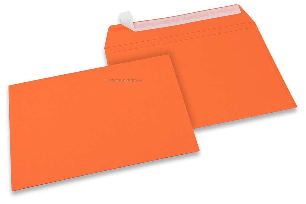 Farbige Couverts Papier - Orange, 162 x 229 mm