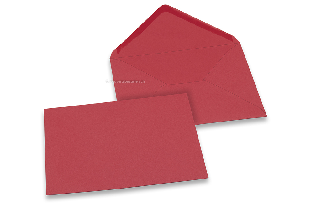 Farbige Couverts  für Glückwunschkarten - Rot, 125 x 175 mm