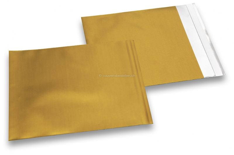Goldene Foliencouverts matt metallic farbig - 165 x 165 mm