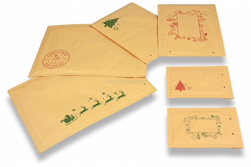 Braune Weihnachts-Luftpolstertaschen