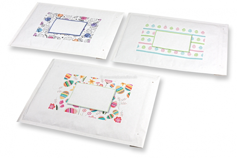 Weisse Luftpolstertaschen zu Ostern