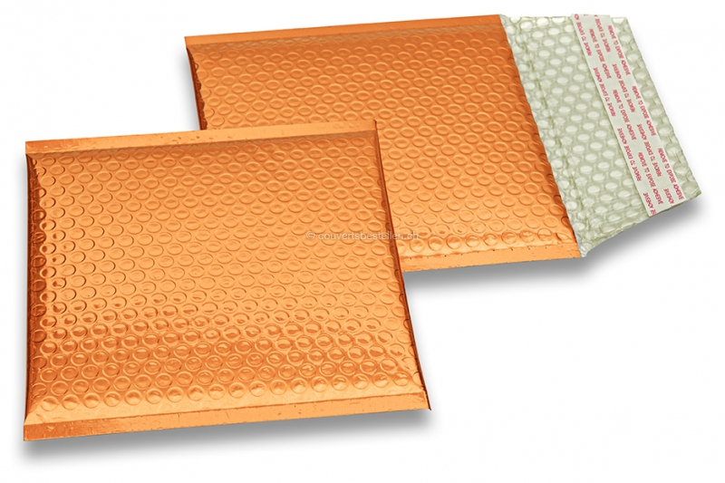 Luftpolstertaschen metallic umweltfreundlich - Orange 165 x 165 mm