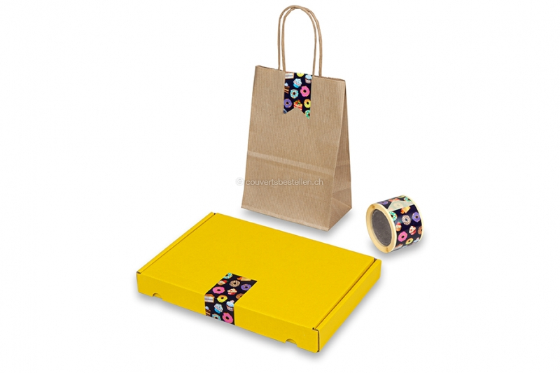 Bedruckte längliche Verschlusssiegel - Süßigkeiten