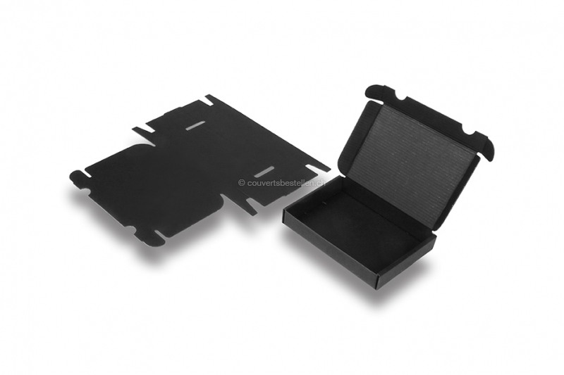 Schwarzen Maxibriefkartons - mit schwarzer Innenseite, 160 x 120 x 25 mm