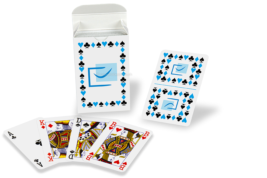 Personalisierte Spielkarten National - ohne Randabfallende Bedruckung + Kartonbox