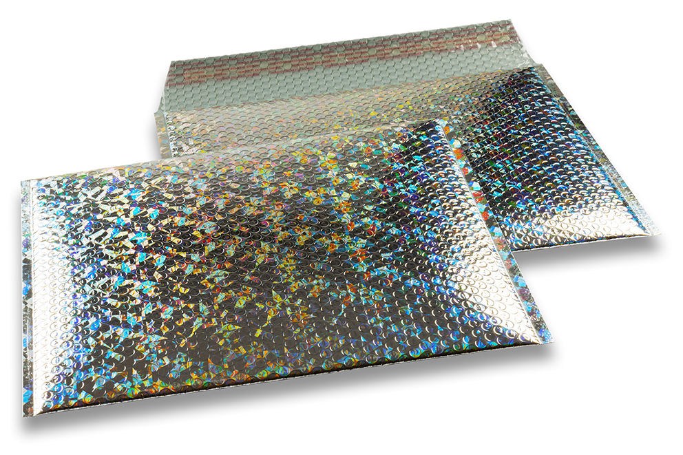 Luftpolstertaschen metallic umweltfreundlich - Silber Holographisch 235 x 325 mm