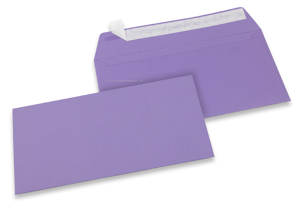 Farbige Couverts Papier - Violett, 110 x 220 mm