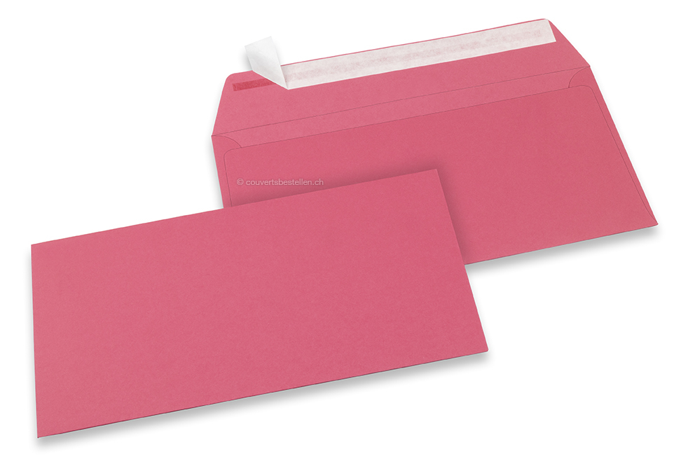 Farbige Couverts Papier - Rosa, 110 x 220 mm
