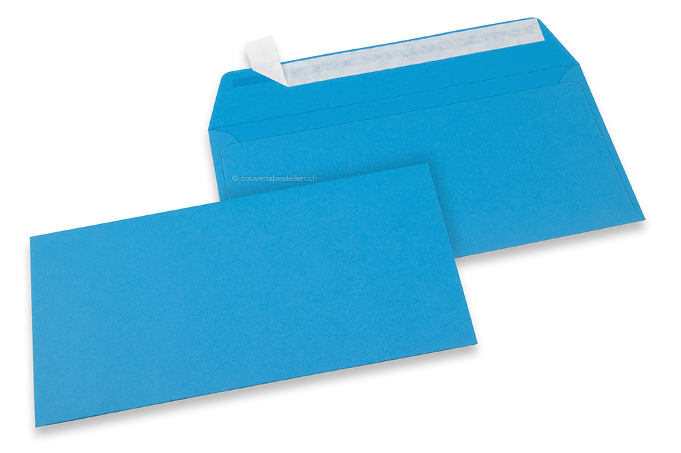 Farbige Couverts Papier - Meerblau, 110 x 220 mm