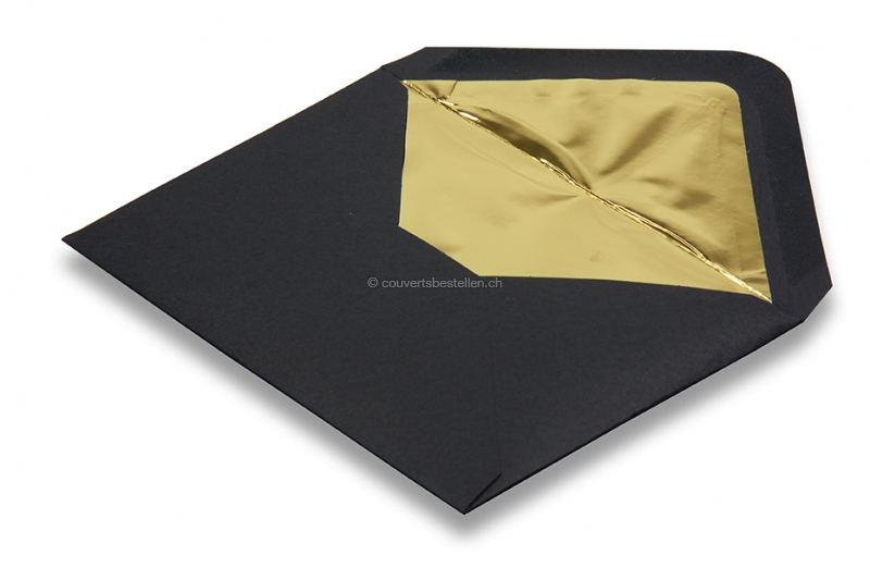 Gefütterten couverts Schwarz - Gold gefüttert