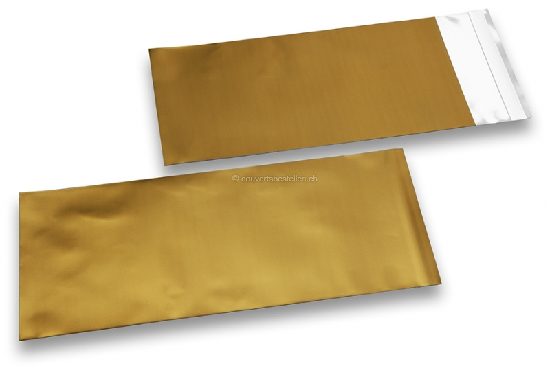 Goldene Foliencouverts matt metallic farbig - 110 x 220 mm