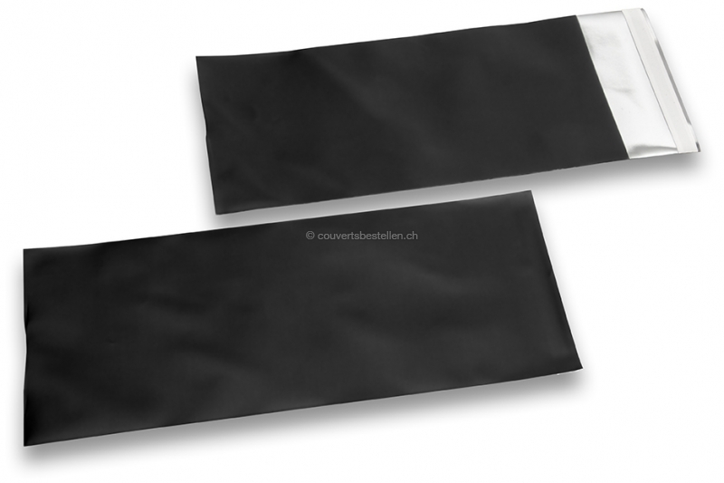 Schwarze Foliencouverts matt metallic farbig - 110 x 220 mm