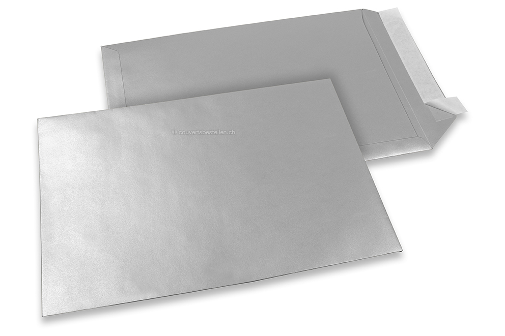 Farbige Couverts Papier - Silber metallic, 229 x 324 mm