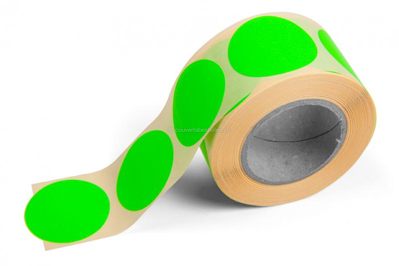 Etiketten farbig Rund - Grün