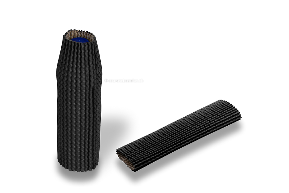 Wellpapphülsen Schwarz - 24 cm hoch: für einen Durchmesser von 5 cm bis 7 cm