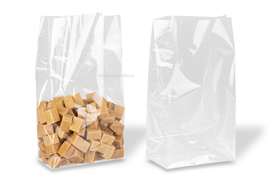 Blockbodenbeutel transparent - 140 x 260 x 80 mm, 2000 ml